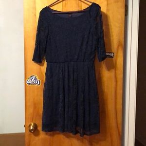 Juniors Navy Blue Lace Dress